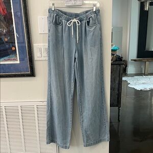 Low Rise Baggy Pull-On Denim Pants Sz S